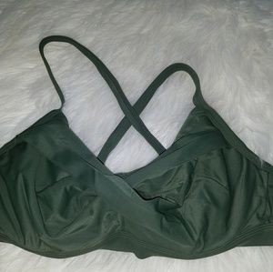 Olive athleta wrap swimming top